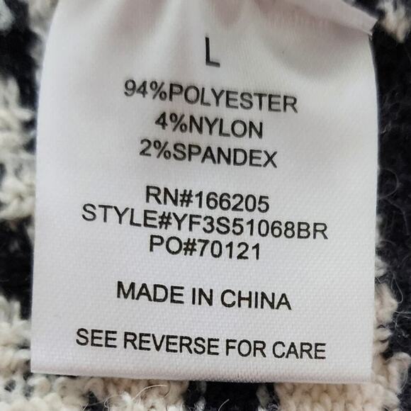 Lucky brand Black‎ White Aztec Southwestern Print Duster Length Cardigan Large - Picture 6 of 6